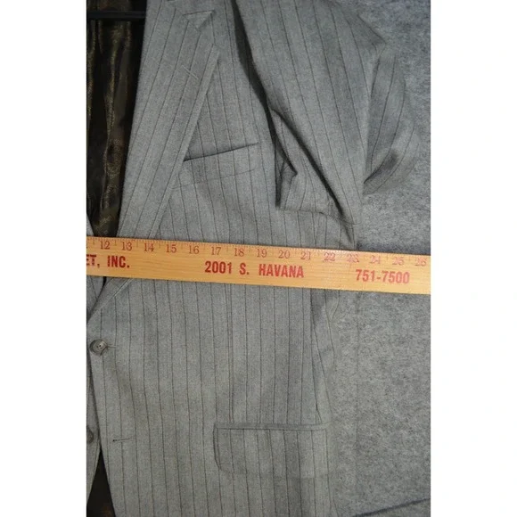 ROBERT TALBOTT Mens 44R Blazer Sport Coat Casual Jacket‎ Gray Wool Pinstripe